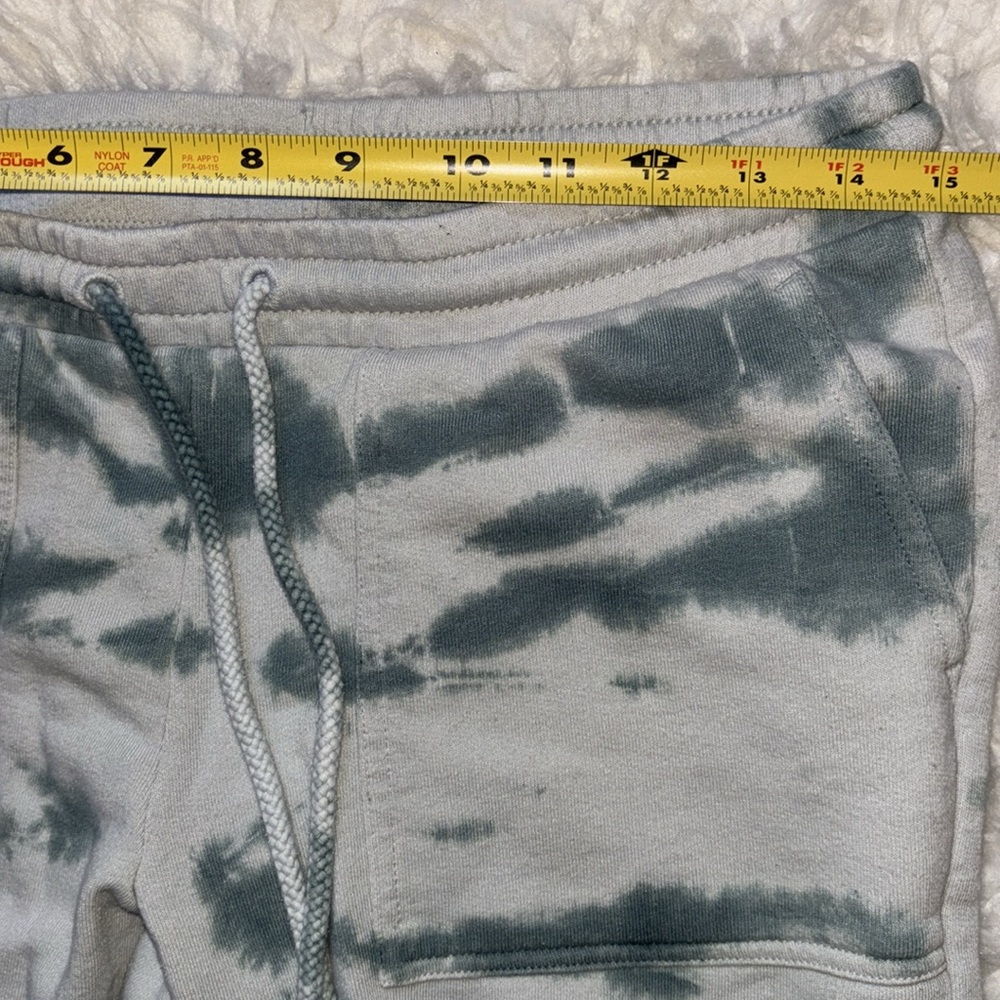 Zella Women's Terry Tie Dye Capri Joggers In Teal Titanic Sweatpants, - Picture 5 of 15